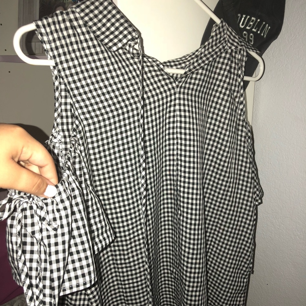 gingham off the shoulder top